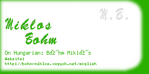 miklos bohm business card
